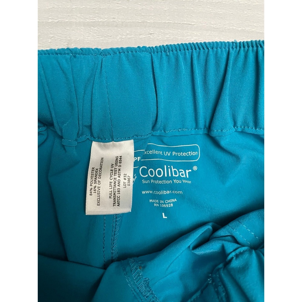 Coolibar kids aqua blue UV protection shorts youth large - Picture 4 of 5